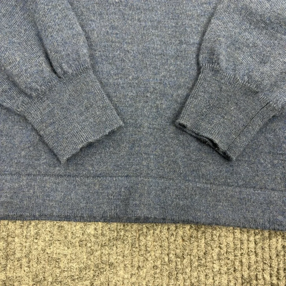 Joseph Abboud Sweater Mens M Blue Merino Wool Quarter Zip Mock‎ Neck Classic